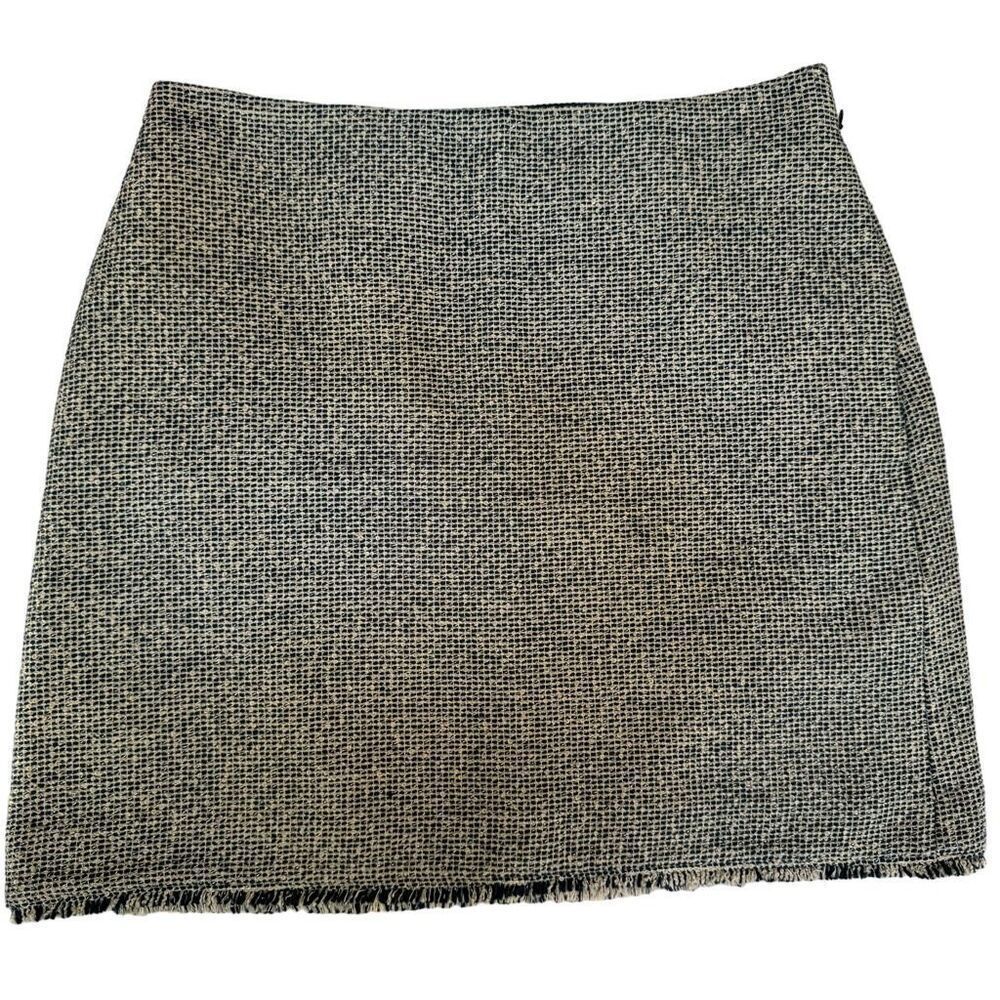 Banana Republic Tweed Pocket Fringe Elegant Work Skirt Size 6